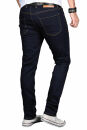 Alessandro Salvarini Designer Herren Jeans Hose Night Blue Regular Slim O042