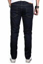 Alessandro Salvarini Designer Herren Jeans Hose Night Blue Regular Slim O042