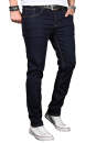 Alessandro Salvarini Designer Herren Jeans Hose Night Blue Regular Slim O042 W32 L30