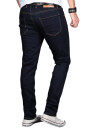 Alessandro Salvarini Designer Herren Jeans Hose Night Blue Regular Slim O042 W32 L30