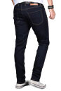 Alessandro Salvarini Designer Herren Jeans Hose Night Blue Regular Slim O042 W38 L30