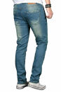 Alessandro Salvarini Designer Herren Jeans Hose Hellblau Regular Slim O043 W31 L30