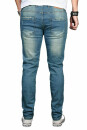 Alessandro Salvarini Designer Herren Jeans Hose Hellblau Regular Slim O043 W34 L30