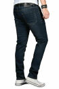 Alessandro Salvarini Designer Herren Jeans Hose Dunkelblau Regular Slim O047