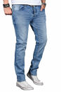 Alessandro Salvarini Designer Herren Jeans Hose Hellblau...