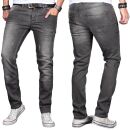 Alessandro Salvarini Designer Herren Jeans Hose Grau...
