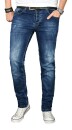 Alessandro Salvarini Designer Herren Jeans Hose Dunkelblau Regular Slim O052 W29 L32