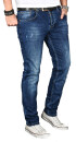 Alessandro Salvarini Designer Herren Jeans Hose Dunkelblau Regular Slim O052 W30 L30