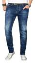 Alessandro Salvarini Designer Herren Jeans Hose Dunkelblau Regular Slim O052 W33 L30