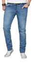 Alessandro Salvarini Designer Herren Jeans Hose Hellblau...