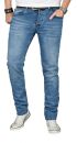 Alessandro Salvarini Designer Herren Jeans Hose Hellblau Regular Slim O053 W29 L32