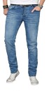 Alessandro Salvarini Designer Herren Jeans Hose Hellblau Regular Slim O053 W32 L34