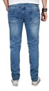Alessandro Salvarini Designer Herren Jeans Hose Hellblau Regular Slim O053 W32 L34