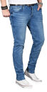 Alessandro Salvarini Designer Herren Jeans Hose Hellblau Regular Slim O053 W33 L36