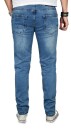 Alessandro Salvarini Designer Herren Jeans Hose Hellblau Regular Slim O053 W36 L30