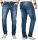 Alessandro Salvarini Designer Herren Jeans Hose Mittelblau Regular Slim O055 W32 L36