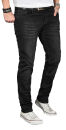 Alessandro Salvarini Designer Herren Jeans Hose Schwarz...