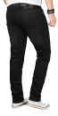 Alessandro Salvarini Designer Herren Jeans Hose Schwarz Regular Slim O056