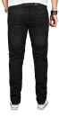 Alessandro Salvarini Designer Herren Jeans Hose Schwarz Regular Slim O056