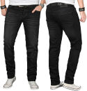 Alessandro Salvarini Designer Herren Jeans Hose Schwarz...