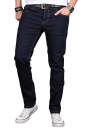Alessandro Salvarini Designer Herren Jeans Hose Night Blue Regular Slim O042 W33 L30