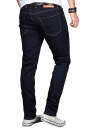 Alessandro Salvarini Designer Herren Jeans Hose Night Blue Regular Slim O042 W33 L30