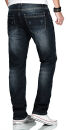 Alessandro Salvarini Herren Jeans Dunkelblau gerades Bein O-210 W36 L36