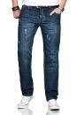 Alessandro Salvarini Herren Jeans Mittelblau Gerades Bein O-211 W29 L30