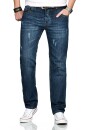 Alessandro Salvarini Herren Jeans Mittelblau Gerades Bein O-211 W29 L32