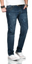 Alessandro Salvarini Herren Jeans Mittelblau Gerades Bein O-211 W38 L34
