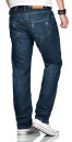 Alessandro Salvarini Herren Jeans Mittelblau Gerades Bein O-211 W38 L34