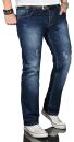 Alessandro Salvarini Herren Jeanshose O-062 - Dunkelblau-W31-L34