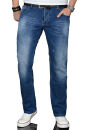 Alessandro Salvarini Herren Jeans Mittelblau Gerades Bein...