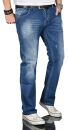 Alessandro Salvarini Herren Jeans Mittelblau Gerades Bein...