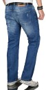 Alessandro Salvarini Herren Jeans Mittelblau Gerades Bein O-063 W33 L34