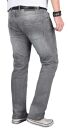 Alessandro Salvarini Herren Jeans Grau Used Gerades Bein O-065 W32 L30