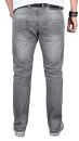 Alessandro Salvarini Herren Jeans Grau Used Gerades Bein O-065 W32 L30