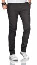 Maurelio Modriano Herren Designer Chino Stoff Hose Regular Slim MM-002 Anthrazit W30 L30 - W30/30