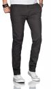Maurelio Modriano Herren Designer Chino Stoff Hose Regular Slim MM-002 Anthrazit W32 L30 - W32/30