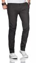 Maurelio Modriano Herren Designer Chino Stoff Hose Regular Slim MM-002 Anthrazit W33 L30 - W33/30