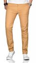 Maurelio Modriano Herren Designer Chino Stoff Hose Regular Slim MM-002 Beige W33 L30 - W33/30