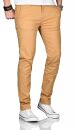 Maurelio Modriano Herren Designer Chino Stoff Hose Regular Slim MM-002 Beige W33 L30 - W33/30