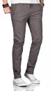 Maurelio Modriano Herren Designer Chino Stoff Hose Regular Slim MM-002 Grau W32 L30 - W32/30