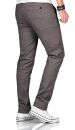 Maurelio Modriano Herren Designer Chino Stoff Hose Regular Slim MM-002 Grau W32 L30 - W32/30