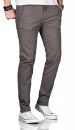 Maurelio Modriano Herren Designer Chino Stoff Hose Regular Slim MM-002 Grau W32 L32 - W32/32