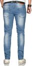 Alessandro Salvarini Herren Jeans Hellblau Regular Slim O-080 W33 L30