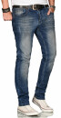 Alessandro Salvarini Herren Jeans Dunkelblau Regular Slim O-081 W32 L34