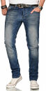 Alessandro Salvarini Herren Jeans Dunkelblau Regular Slim O-081 W33 L30