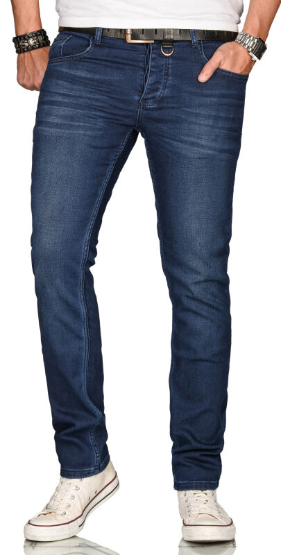 Alessandro Salvarini Herren Jeans Dunkelblau Regular Slim O-084 W30 L34