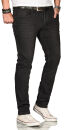 Alessandro Salvarini Herren Jeans Stretch O-085 - Schwarz-W38-L32